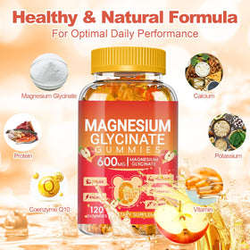 Gummies de magnésium glycinate Cytona 600mg sur une surface en bois