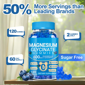 Gummies de magnésium glycinate Cytona sur une table avec des fruits
