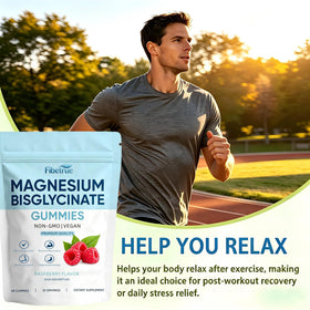 Gummies de Magnésium Glycinate Fibetrue 400mg, en gros plan sur la couleur framboise