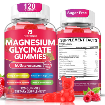 Gummies de magnésium glycinate FIDERNIC en boîte de 290g
