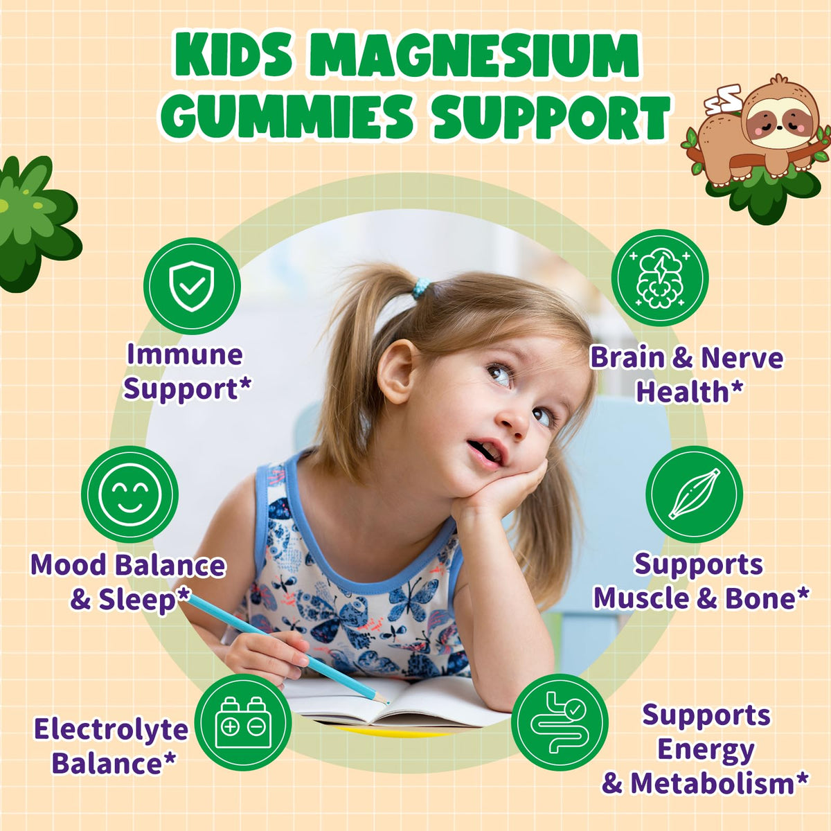 Gummies de Magnésium Glycinate GZ HAOYUAN en vue de près