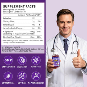 Gummies de magnésium glycinate Herbance avec arrière-plan naturel