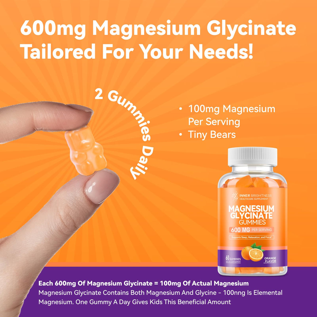 Gummies de magnésium glycinate Inner Brightness 600mg, texture