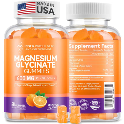 Gummies de magnésium glycinate Inner Brightness 600mg, vue de face
