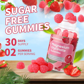 Gummies de magnésium glycinate IRIDESICENT, présentation sur fond blanc
