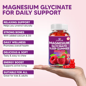 Gummies de magnésium glycinate Lofux 400mg montrant la texture