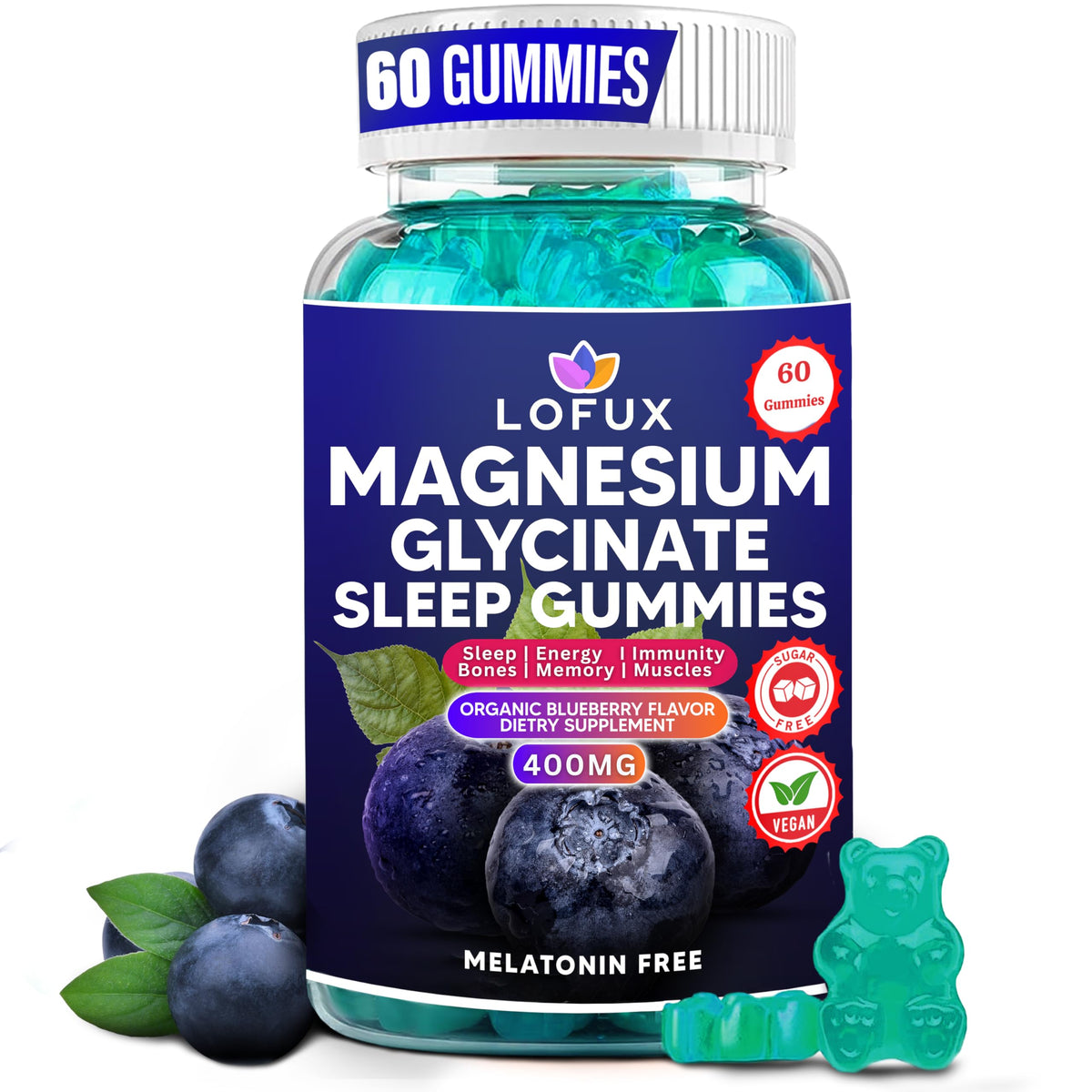 Gummies de Magnésium Glycinate Lofux 400mg vue de face