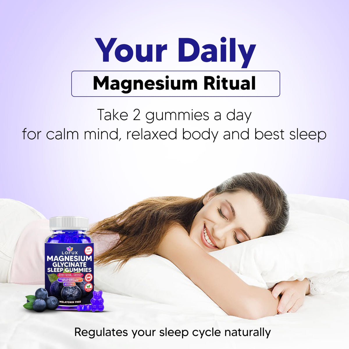 Gummies de Magnésium Glycinate Lofux avec des ingrédients naturels