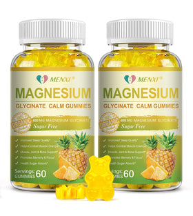 Gummies de magnésium glycinate MENXI, vue de face avec emballage