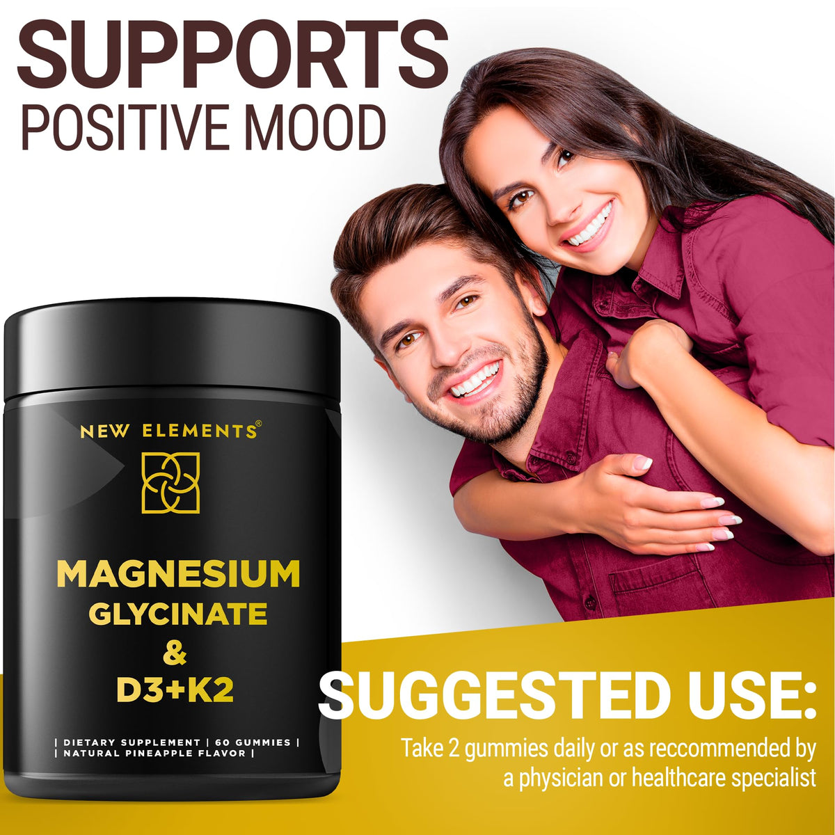 Gummies de magnésium glycinate New Elements en portion