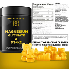 Gummies de magnésium glycinate New Elements sur une table