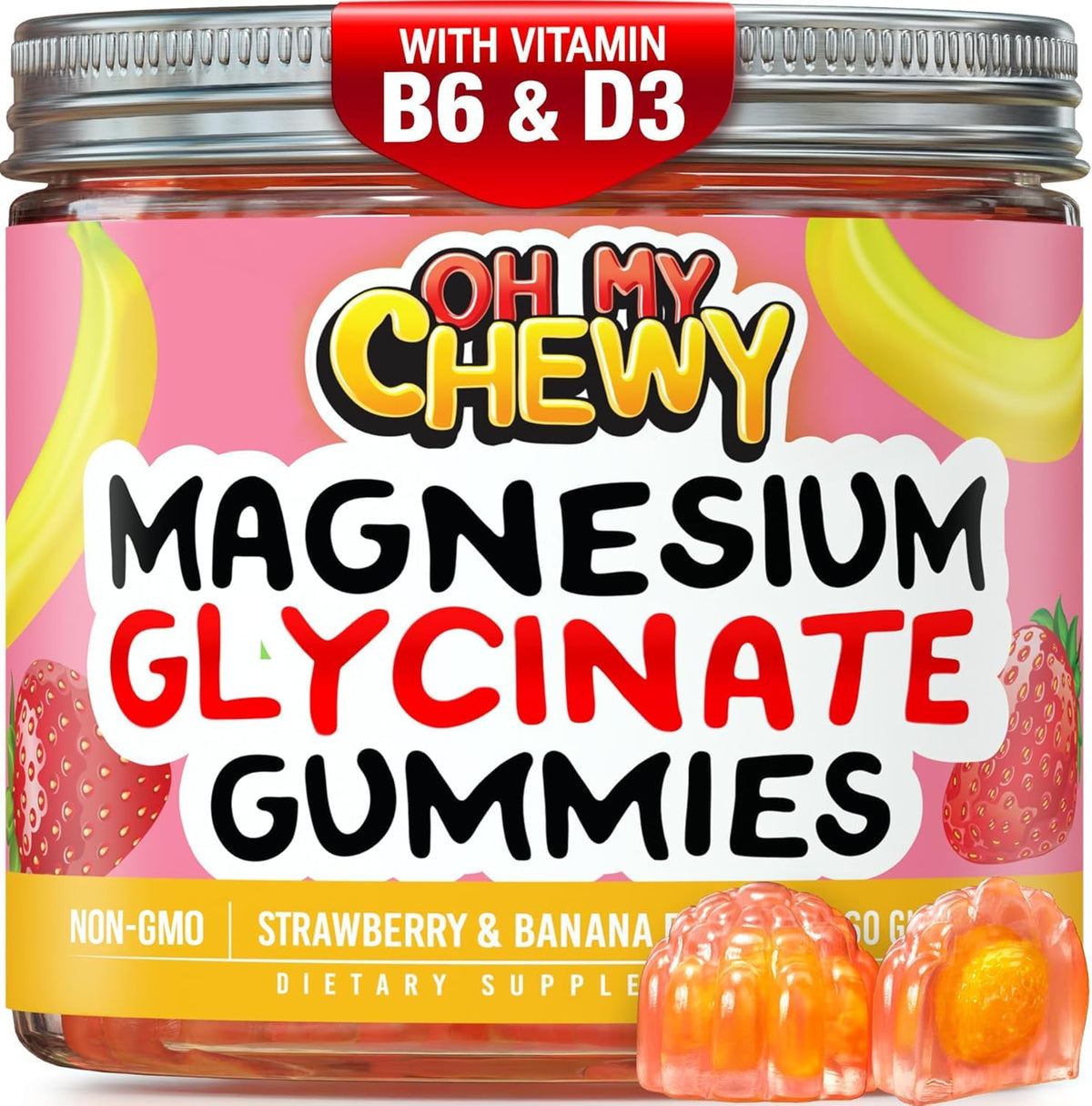 Gummies de magnésium glycinate OH MY CHEWY 490g, vue de face