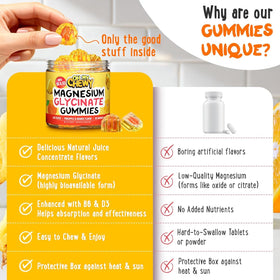 Gummies de Magnésium Glycinate OH MY CHEWY à côté d'une tasse