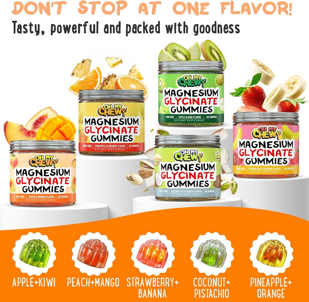 Gummies de magnésium glycinate OH MY CHEWY ouvertes