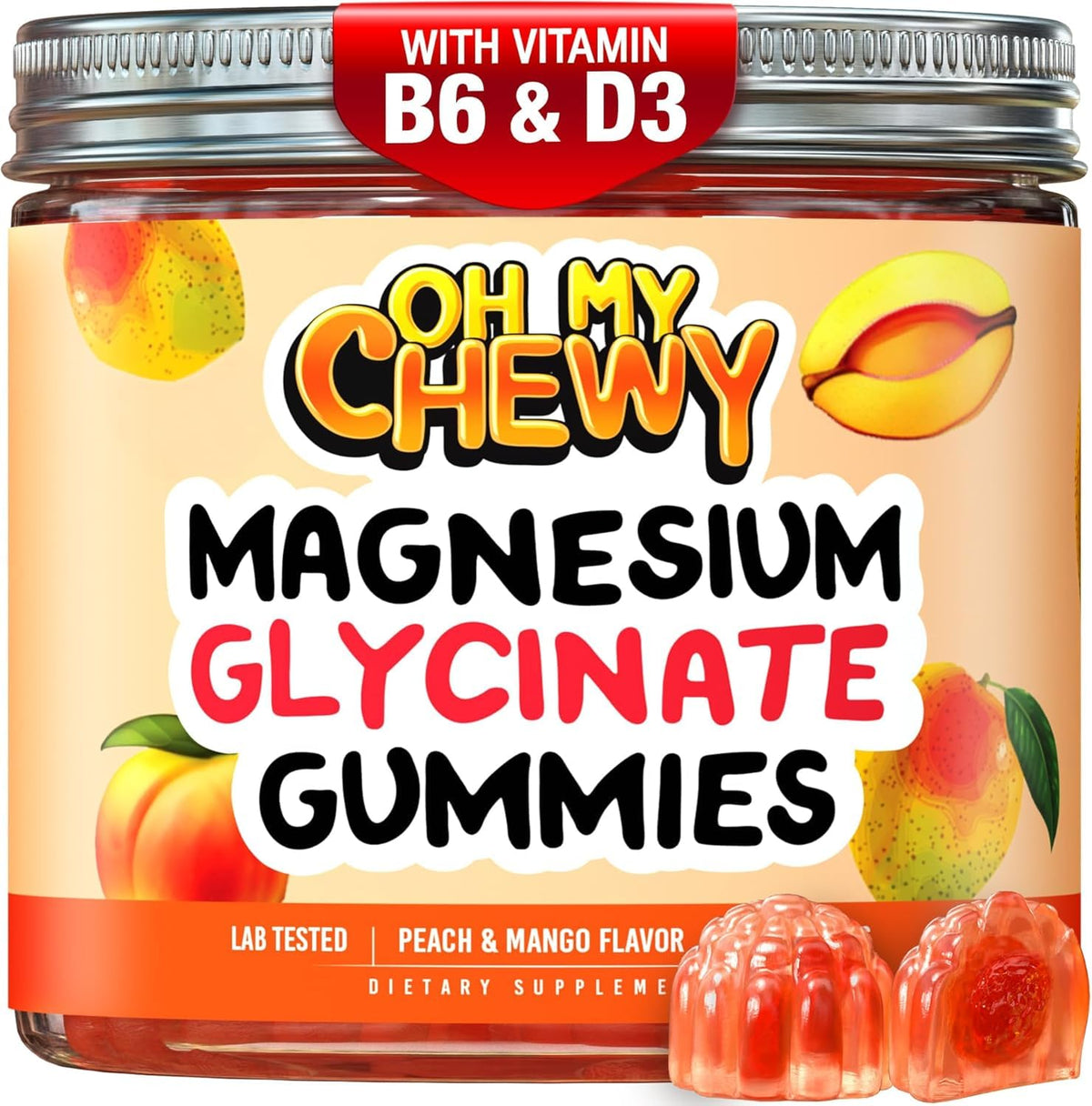 Gummies de magnésium glycinate OH MY CHEWY vue de face