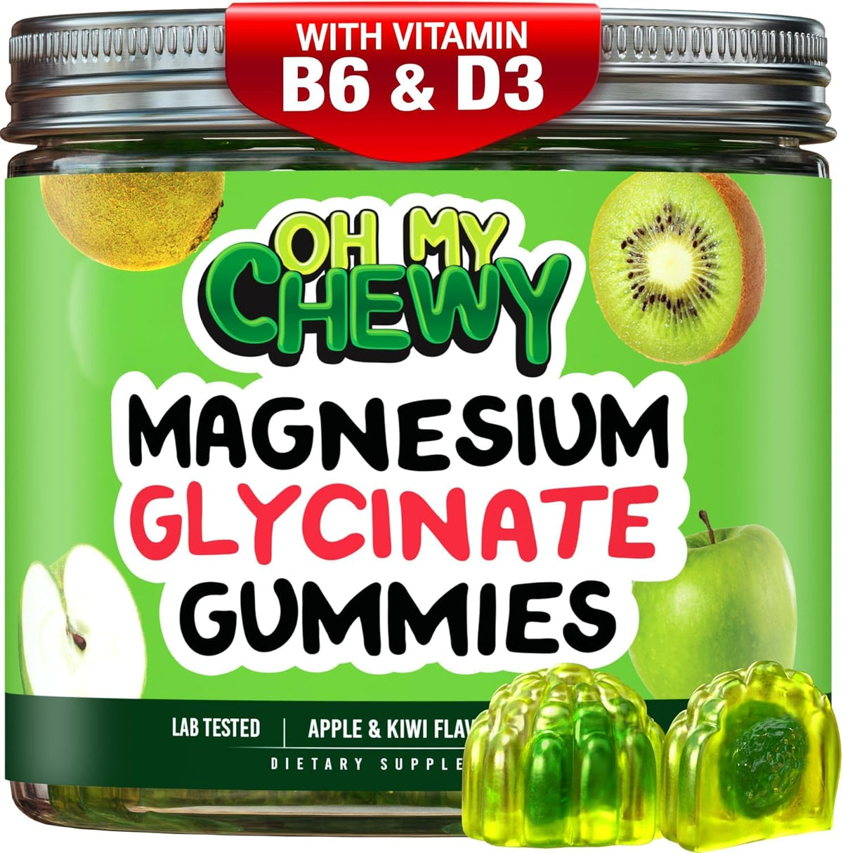 Gummies de magnésium glycinate OH MY CHEWY, vue de face