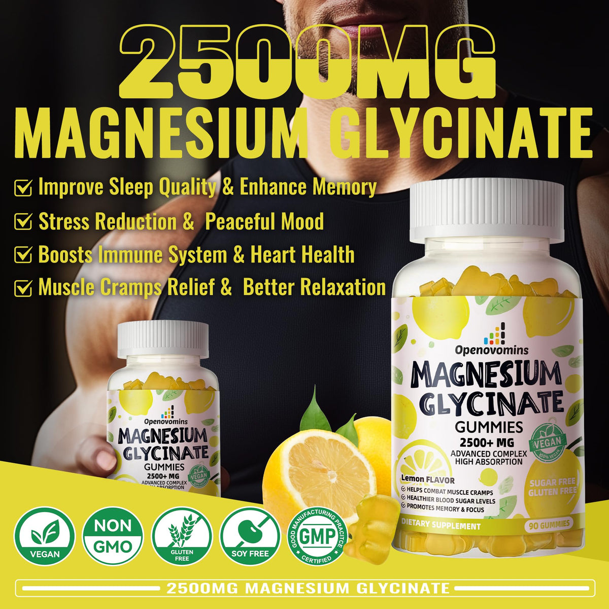 Gummies de Magnésium Glycinate Openovomins, goût agréable et facile à mâcher