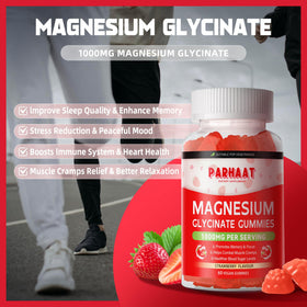 Gummies de magnésium glycinate Parhaat, étiquette avec informations nutritionnelles