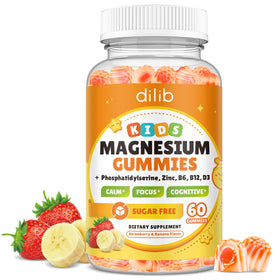 Gummies de magnésium glycinate pour enfants dilib, pot de 60 unités