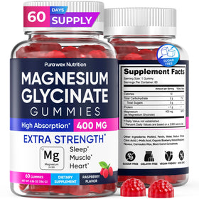 Gummies de magnésium glycinate PURA WEX NUTRITION en pot, vue de face