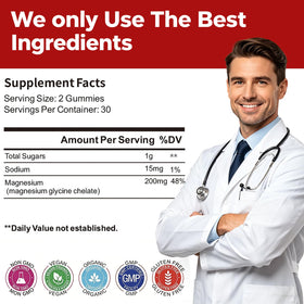 Gummies de magnésium glycinate REVICORE avec ingrédients