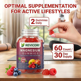Gummies de magnésium glycinate REVICORE, texture et couleur