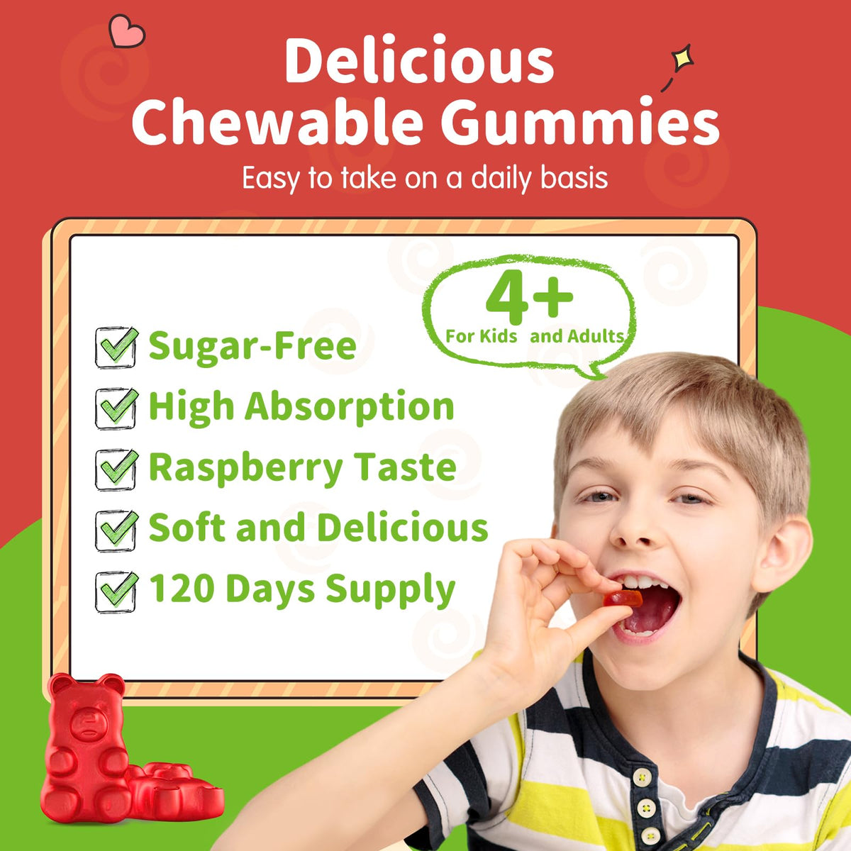 Gummies de Magnésium Glycinate ReviNutra, ingrédients sur l'étiquette