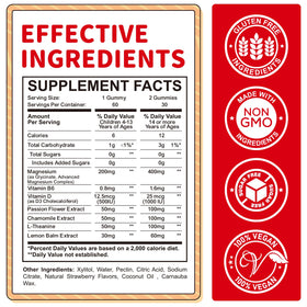 Gummies de magnésium glycinate ReviNutra, pot ouvert avec gummies visibles