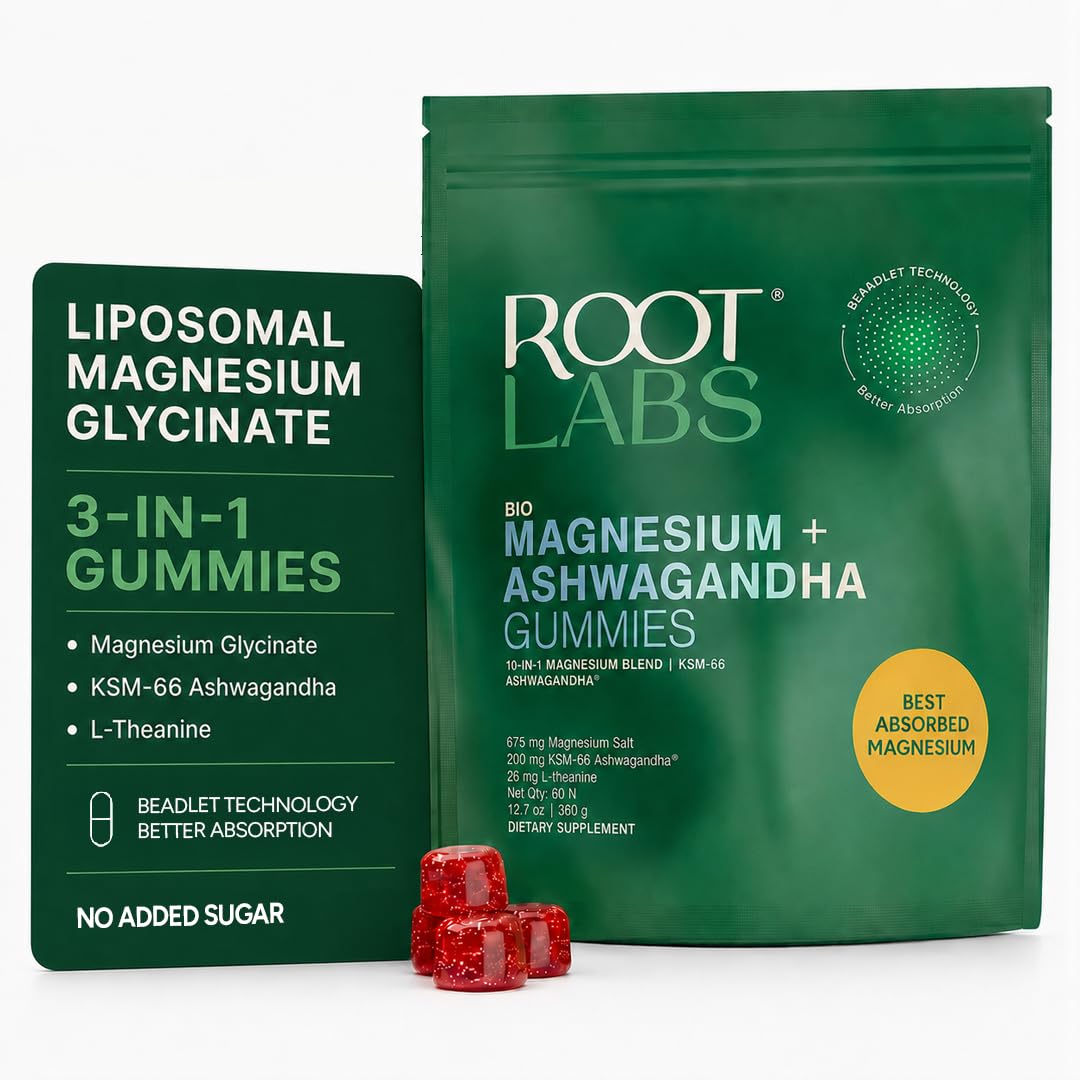 Gummies de Magnésium Glycinate ROOT LABS 675mg, emballage avant