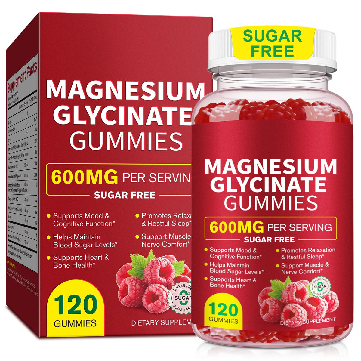 Gummies de Magnésium Glycinate SBHEANGBA 600mg en flacon