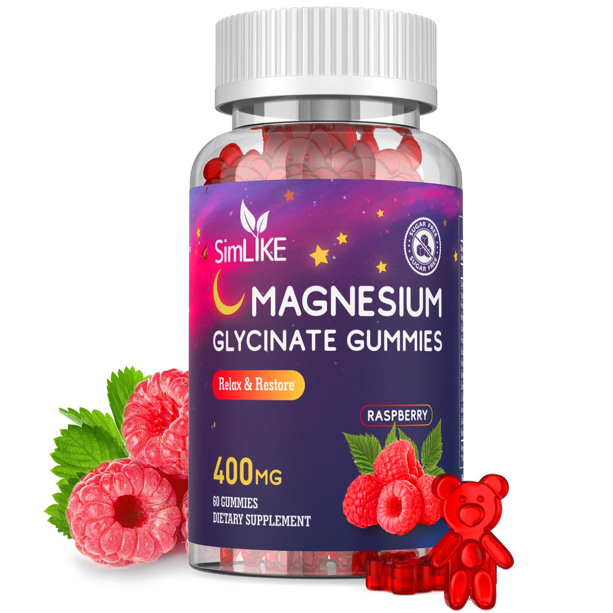 Gummies de Magnésium Glycinate Simlike 400mg vue de face