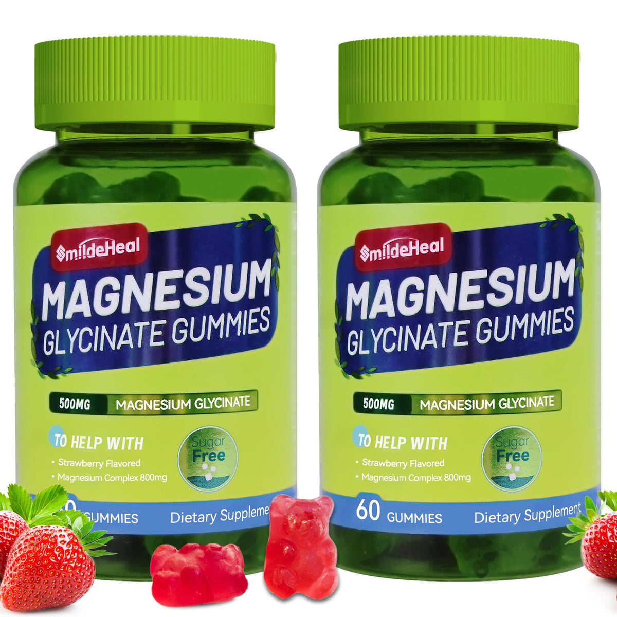 Gummies de magnésium glycinate SmildeHeal 500mg vue de face