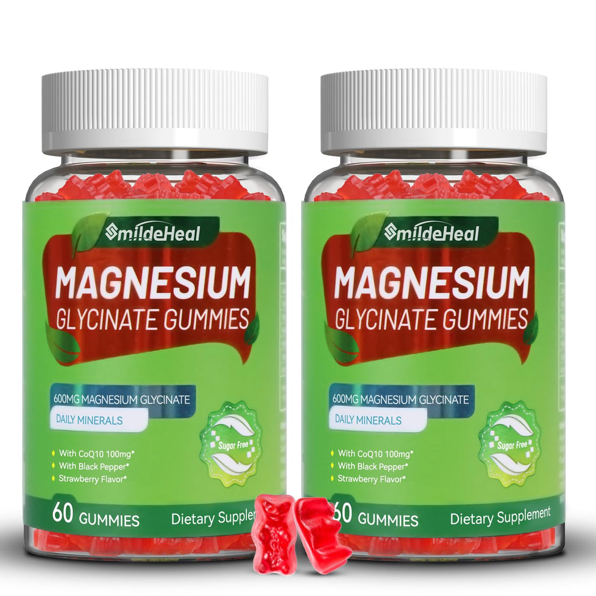 Gummies de magnésium glycinate SmildeHeal 600mg, vue de face