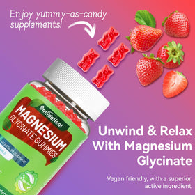 Gummies de magnésium glycinate SmildeHeal avec saveur de fraise
