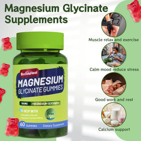Gummies de magnésium glycinate SmildeHeal dans un bol