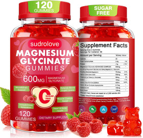 Gummies de magnésium glycinate sudrolove 600mg 120 unités, vue de face