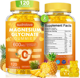 Gummies de magnésium glycinate sudrolove 600mg, vue de face