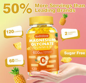 Gummies de magnésium glycinate sudrolove avec ingrédients
