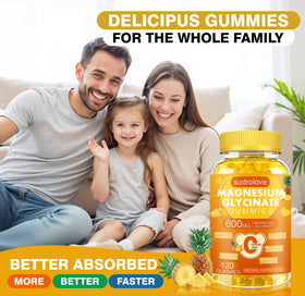 Gummies de magnésium glycinate sudrolove dans un bol