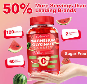 Gummies de magnésium glycinate sudrolove, dosage recommandé de 1-2 gummies