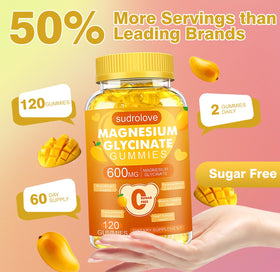 Gummies de magnésium glycinate sudrolove, ingrédients sur l'étiquette