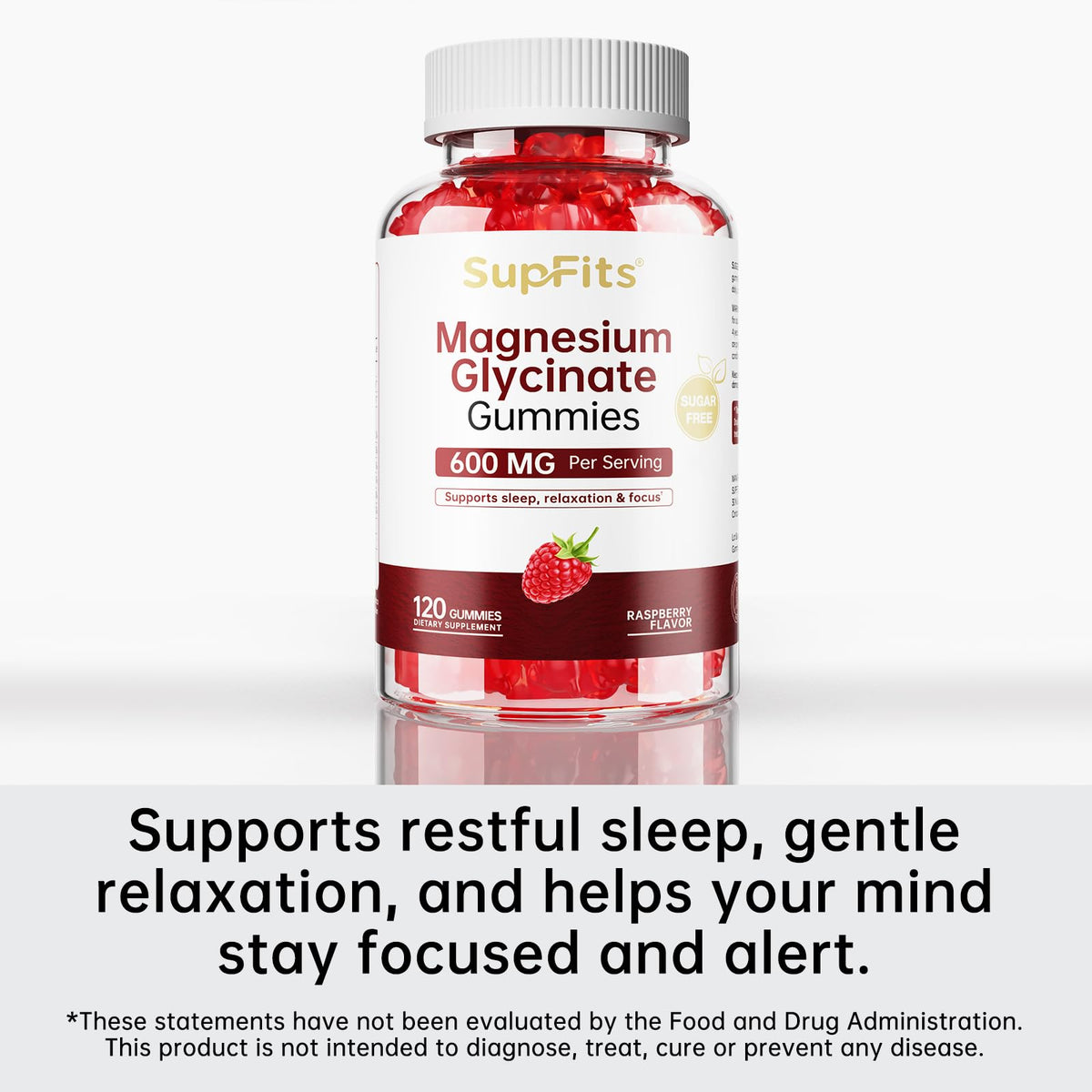 Gummies de magnésium glycinate Supfits, ingrédients sur l'étiquette