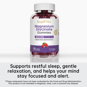 Gummies de magnésium glycinate Supfits sur un fond neutre