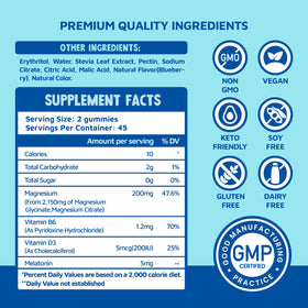 Gummies de magnésium glycinate sups nature avec étiquette visible