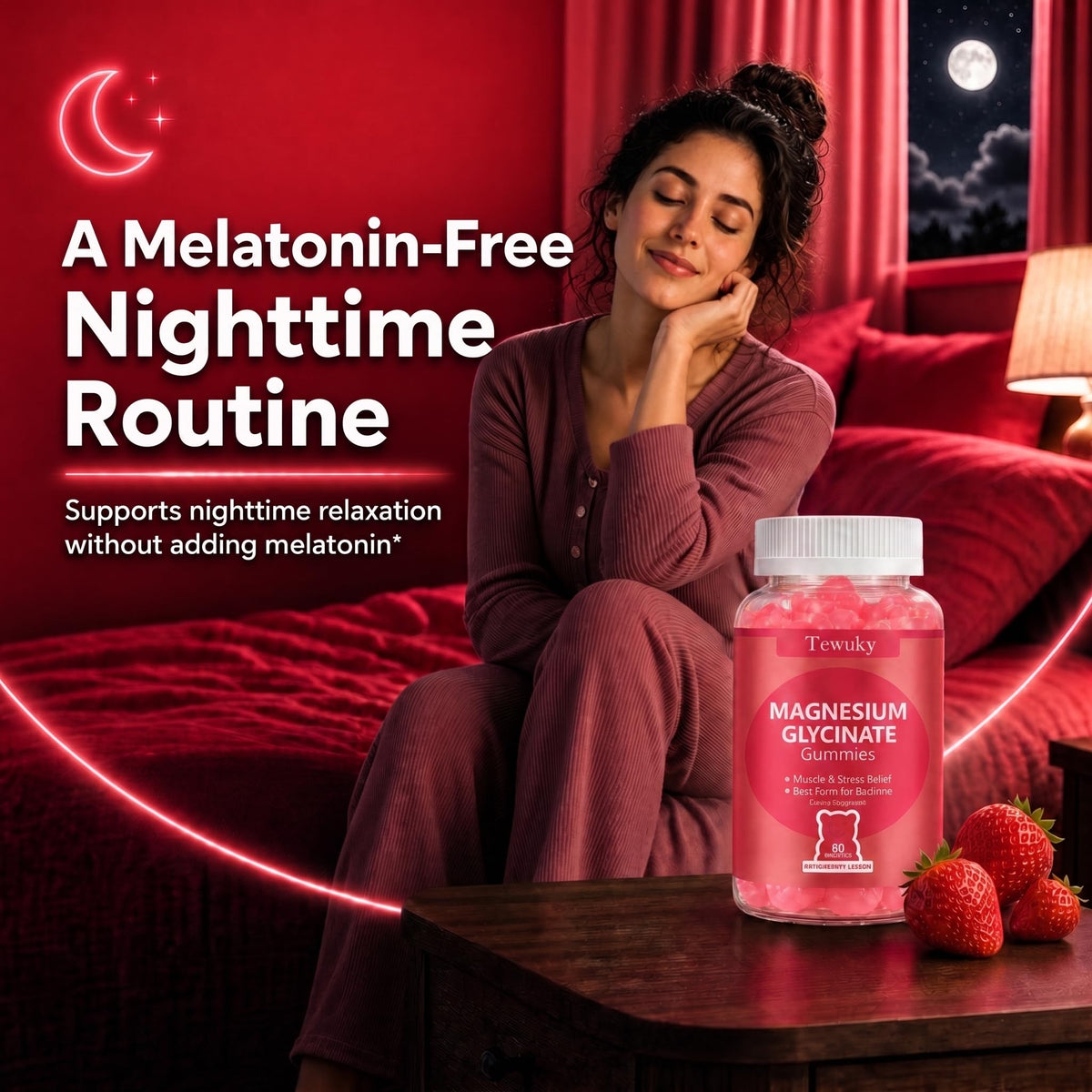 Gummies de magnésium glycinate Tewuky 500mg, emballage