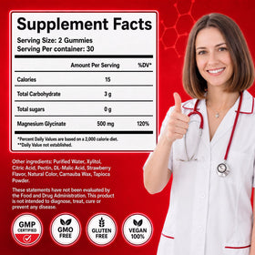 Gummies de magnésium glycinate Tewuky 500mg, présentation