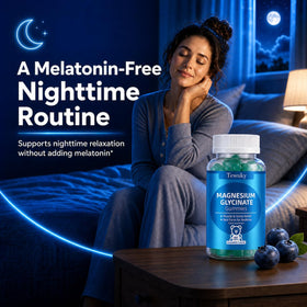 Gummies de magnésium glycinate Tewuky à côté d'une cuillère