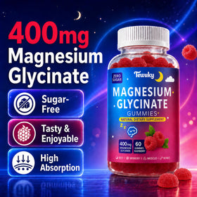Gummies de Magnésium Glycinate Tewuky avec une framboise à côté