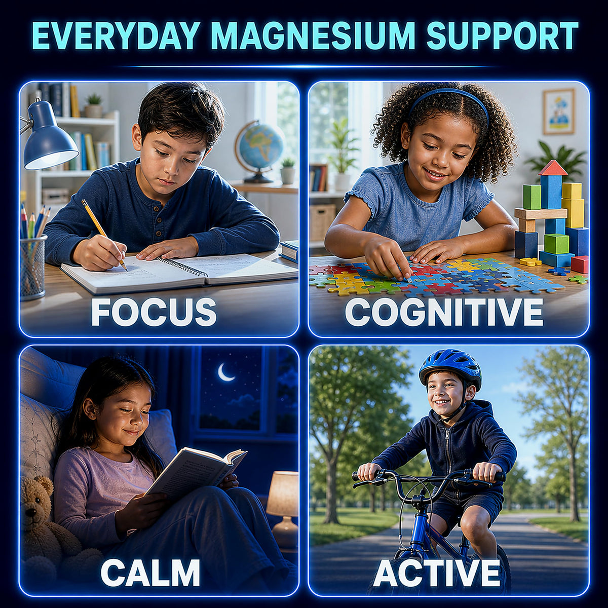 Gummies de magnésium glycinate Tewuky en goût myrtille