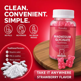 Gummies de Magnésium Glycinate Tewuky, illustration de la texture des gummies